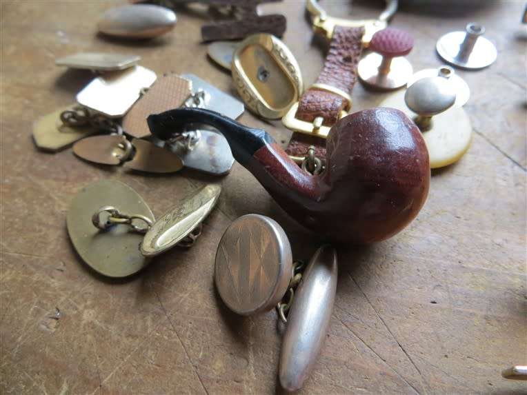 Assorted lot - 3 x pairs Cufflinks + tie pins