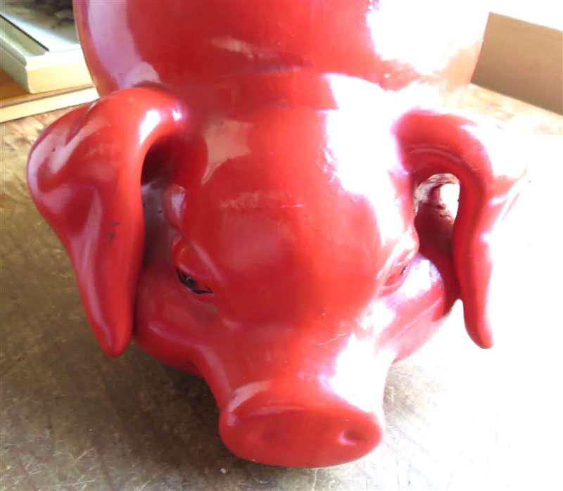 Large Vintage  Hand painted Piggy Bank