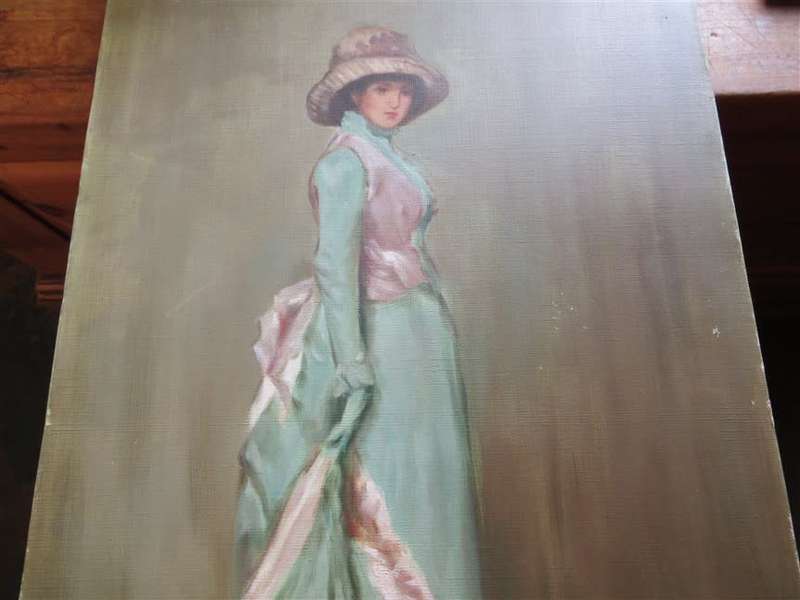 Original Vintage Painting by Lolly Clarke , Tokyo , 1979 with message from artist on the back