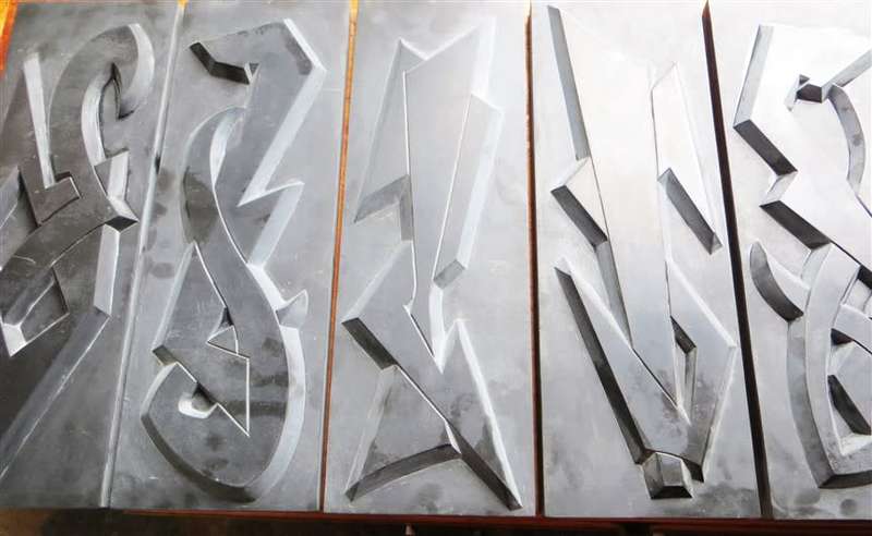 Large Relief Sculpture Set - 5 x Large Black Stone Numbered & Signed - 150mm x 460mm each Stone