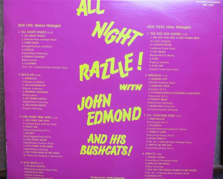 John Edmond and his Bushcats - All Night Razzle Vintage Vinyl LP - VG