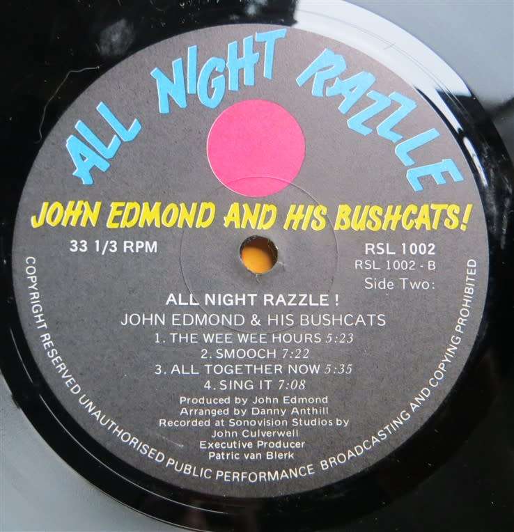 John Edmond and his Bushcats - All Night Razzle Vintage Vinyl LP - VG