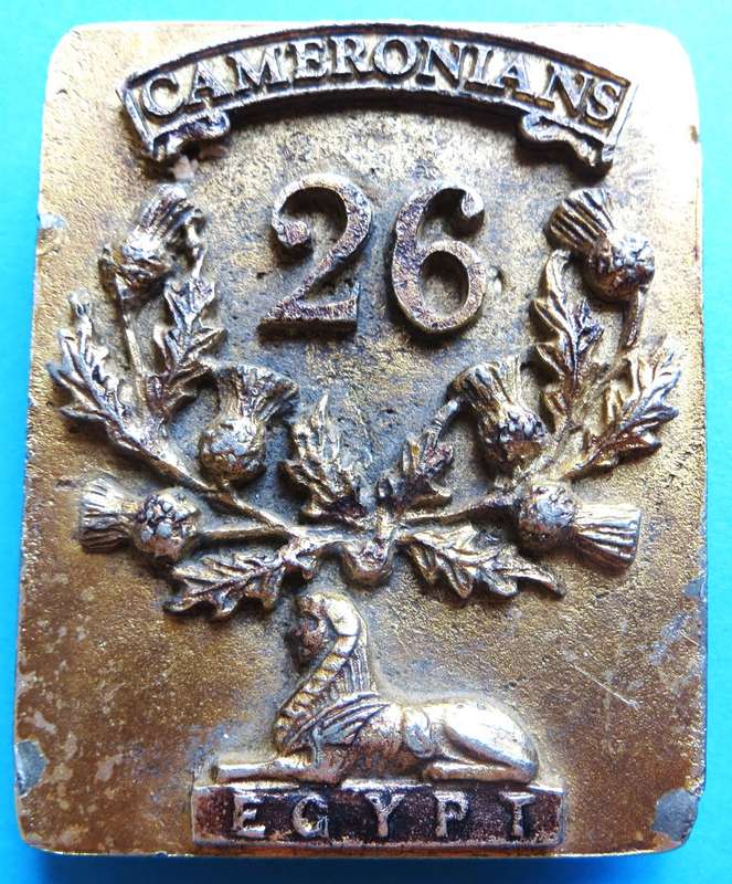 Large Cameronians 26th Regt.Egypt Badge Unknown Origin/Maker *SCARCE*