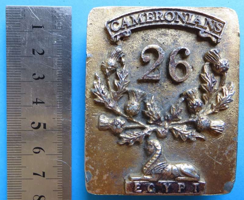 Large Cameronians 26th Regt.Egypt Badge Unknown Origin/Maker *SCARCE*