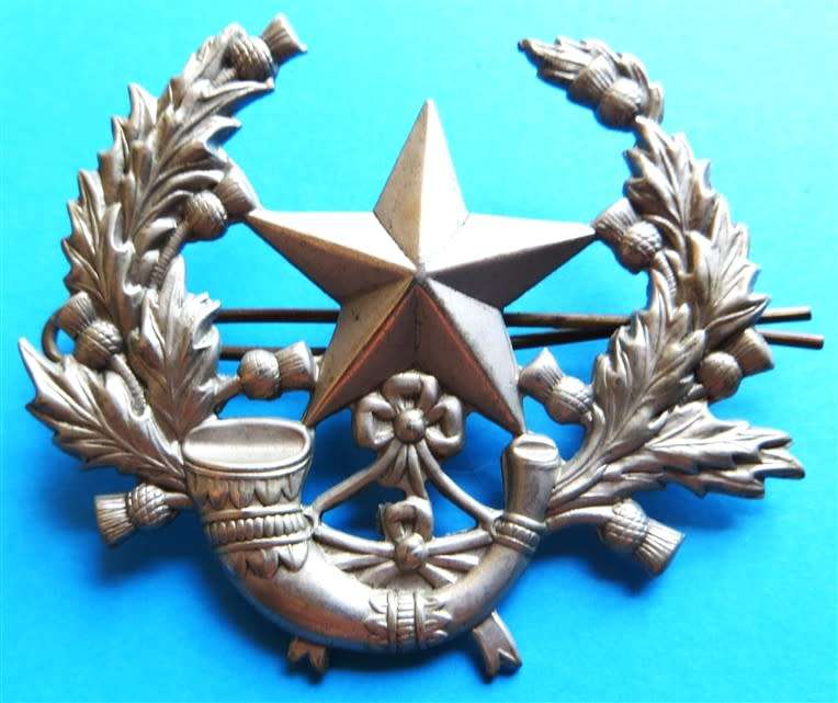 Large 68mm Cameronian Scottish Rifles Regt. Cap Badge Lugs Intact