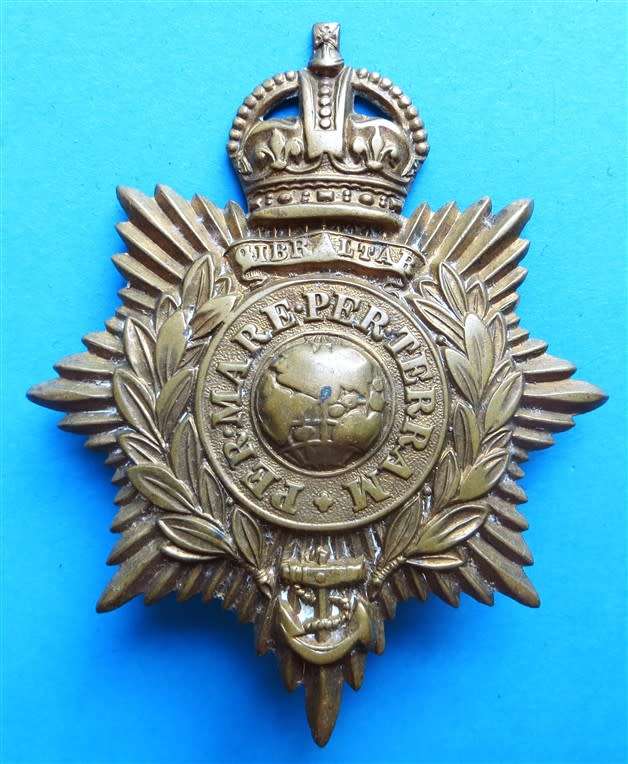 Large British Royal Marines Helmet Plate