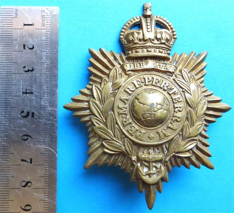 Large British Royal Marines Helmet Plate