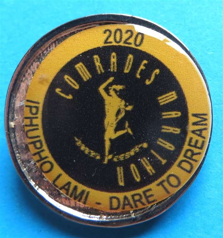 2020 Comrades Marathon `Iphupho Lami - dare to dream` Badge