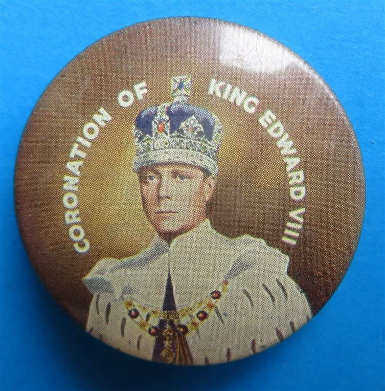 Coronation of King Edward VIII Pin Badge