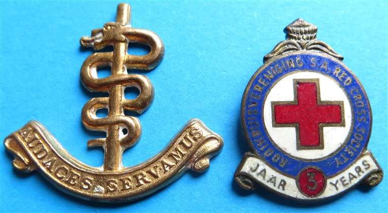 Vintage SA Red Cross Society Metal Enamelled Badge