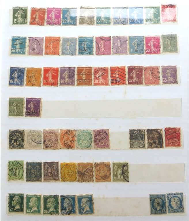 France Stamps on Album Pages - 1 Bid for the Lot