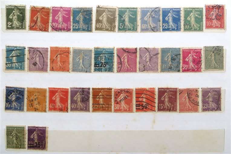 France Stamps on Album Pages - 1 Bid for the Lot