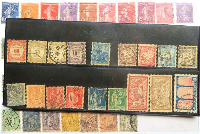 France Stamps on Album Pages - 1 Bid for the Lot