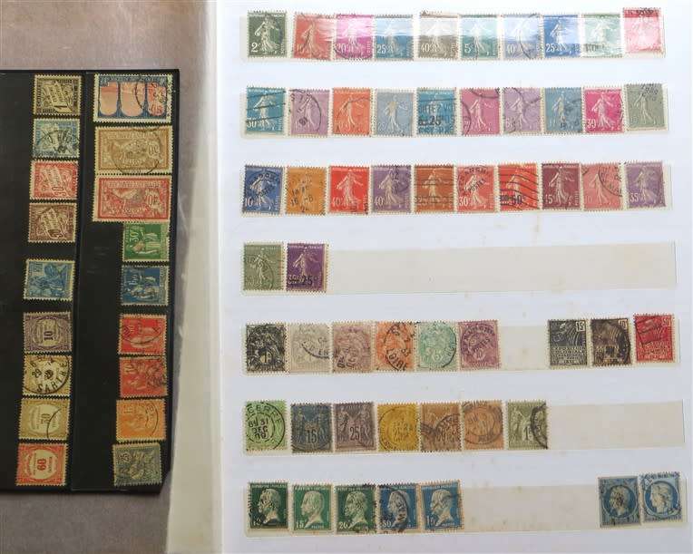 France Stamps on Album Pages - 1 Bid for the Lot