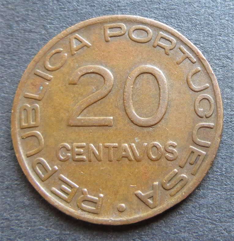 1936 Mozambique 20 Centavos Coin
