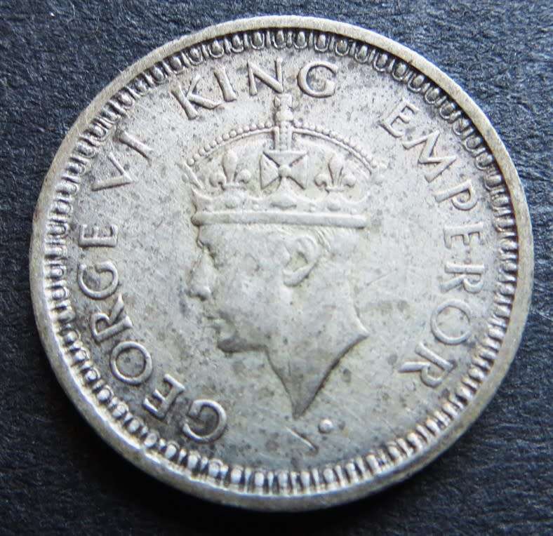 1945 India quarter Rupee SILVER