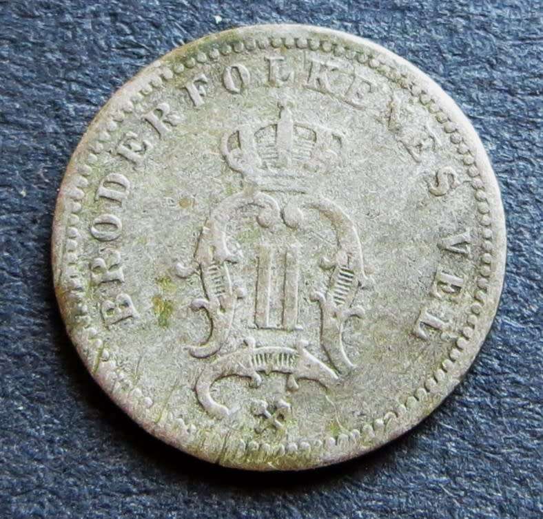 1883 Norway 10 Ore Scarce Silver