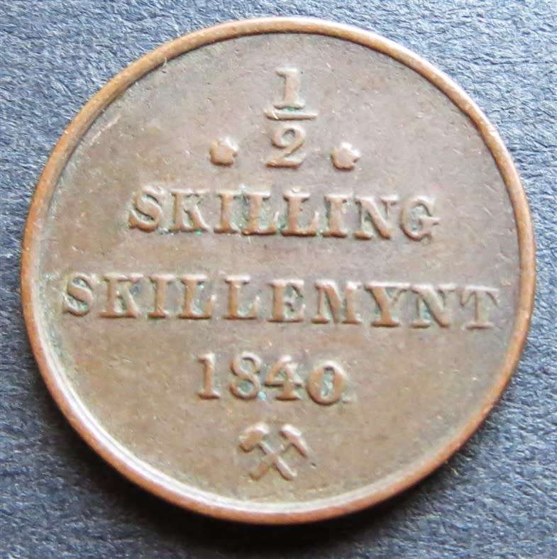 1840 Norway 1/2 Skilling