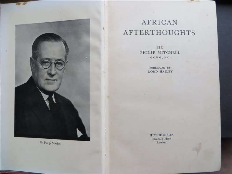 1954 African Afterthoughts - Sir Philip Mitchell 1st Edition