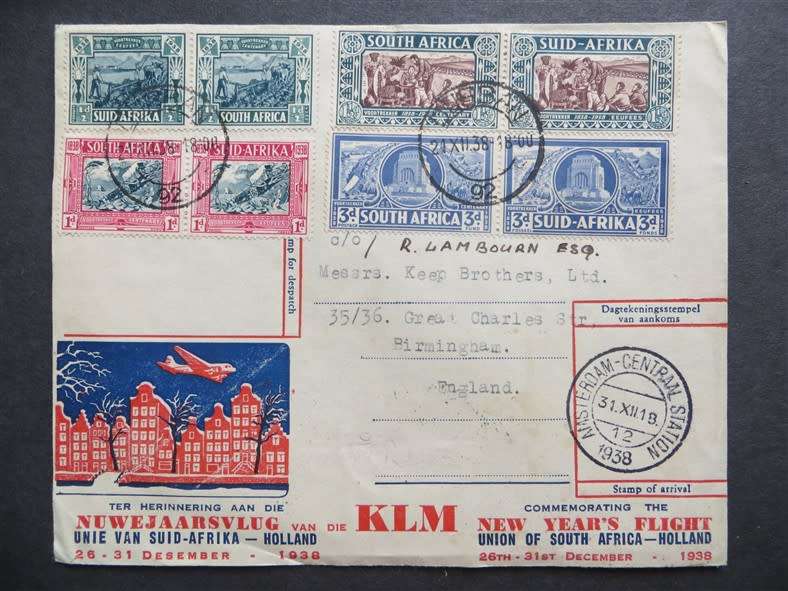 SA Union Set on New Years KLM Cover with 3 Rivets Error