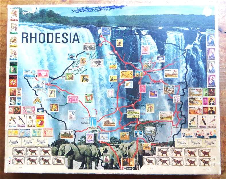 Rhodesia Stamps Map Puzzle - Have not checked if all there & complete