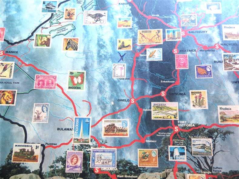 Rhodesia Stamps Map Puzzle - Have not checked if all there & complete