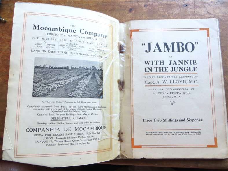 Jambo or with Jannie in the Jungle Lloyd, MC , Capt. A W , Fitzpatrick, Sir Percy (foreword)