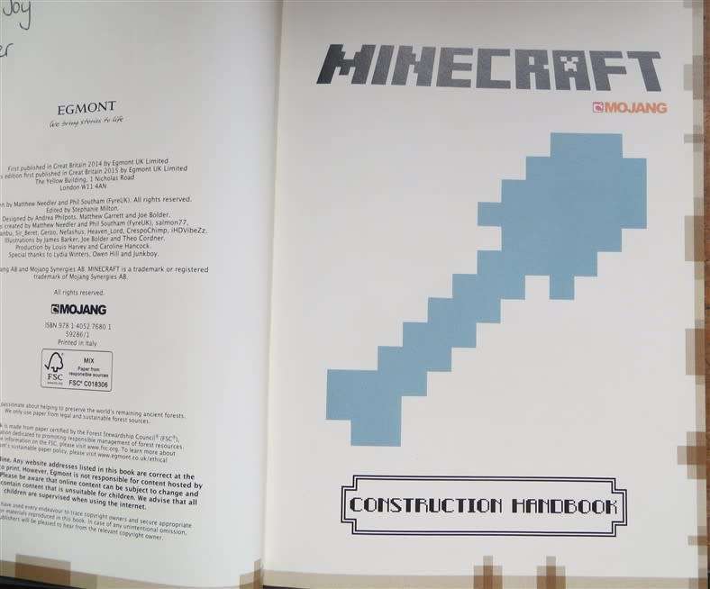 Minecraft - Construction handbook - Mojang Hardcover