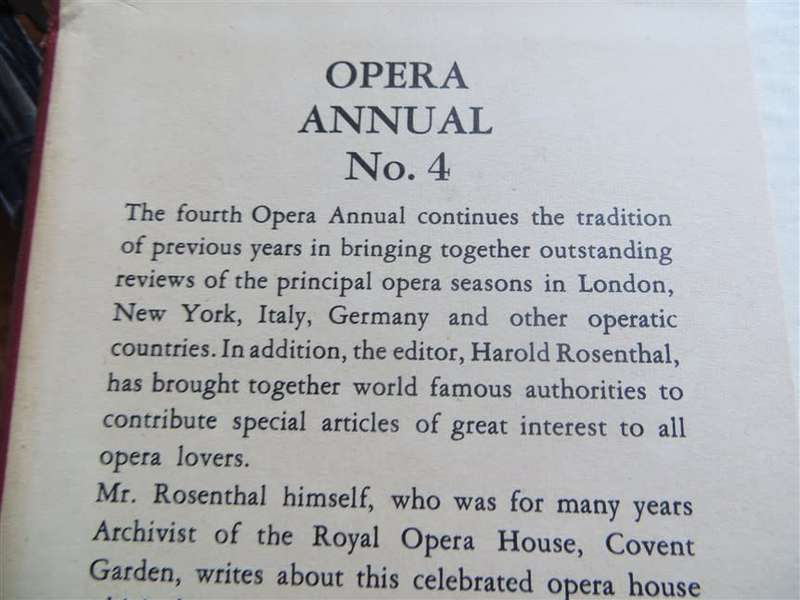 1957  Opera Annual No.4 - Edited by Harold Rosenthal