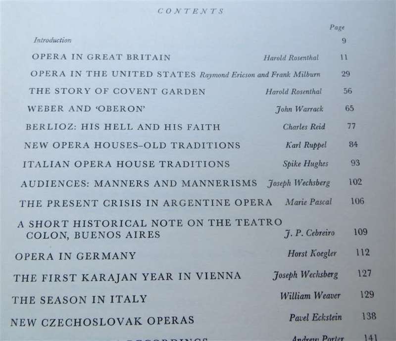 1957  Opera Annual No.4 - Edited by Harold Rosenthal