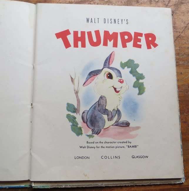 1942 Walt Disney`s Thumper Hardcover Book