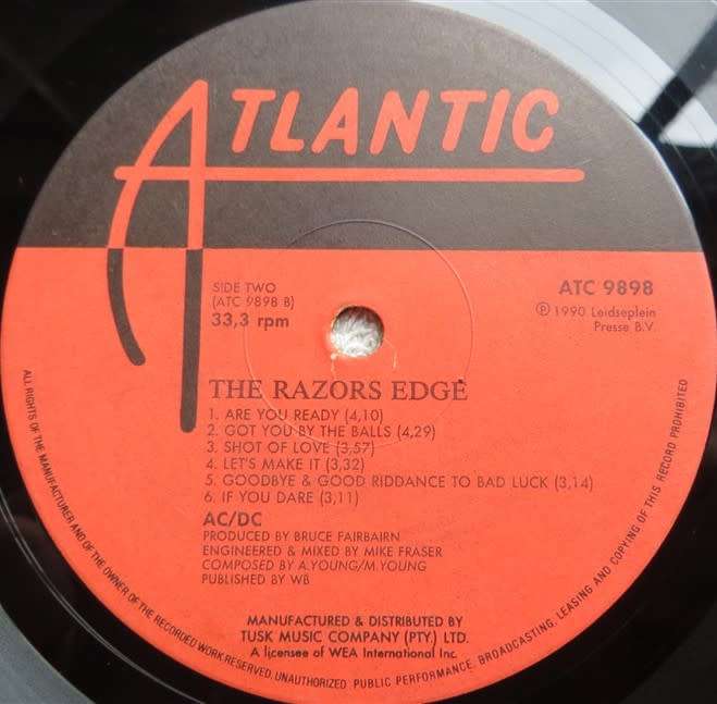 ACDC - Razors Edge - Vintage Vinyl LP VG / no Cover