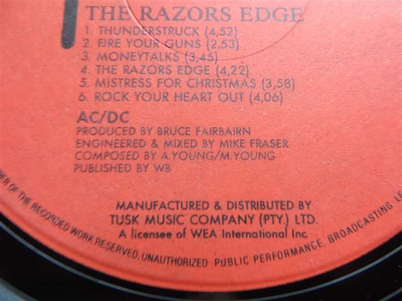 ACDC - Razors Edge - Vintage Vinyl LP VG / no Cover