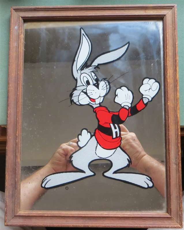 Vintage Cartoon Character Rabbit H on Mirror 260mmx330mm frame