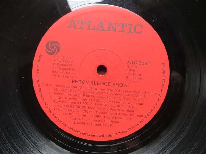 Percy Sledge Show - Live in Johannesburg , Empire Theatre VG+