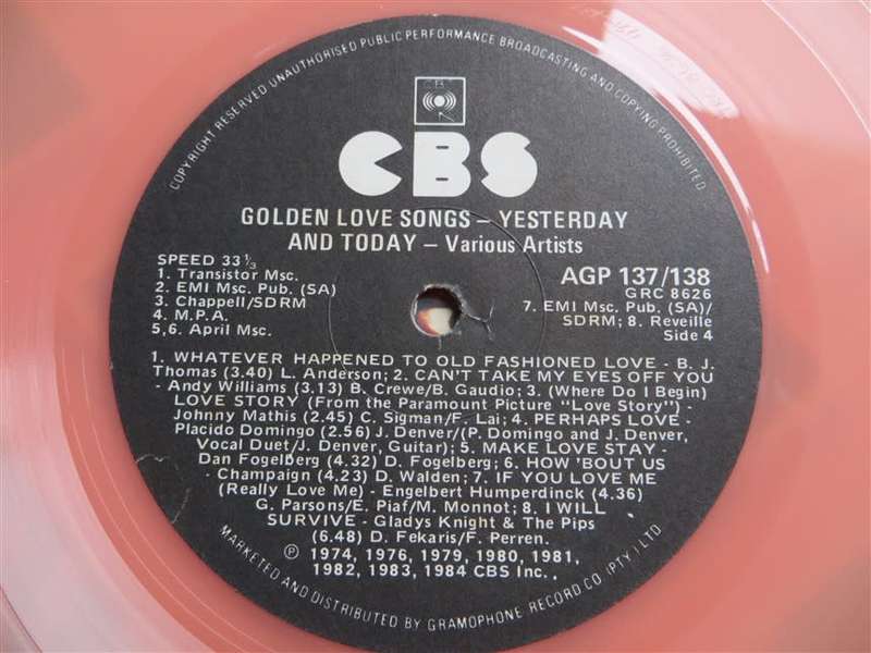 2 x Pink LP Set - Golden Love Songs Vintage Vinyl LP - VG+