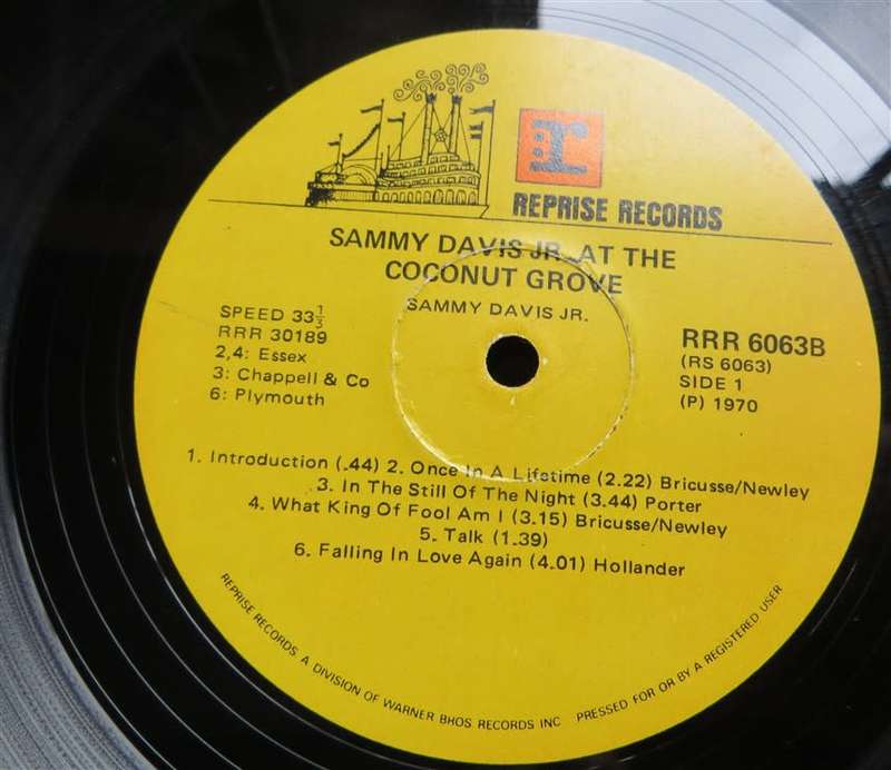 Sammy Davis Jnr at the Coconut Grove  Vintage Vinyl LP - VG
