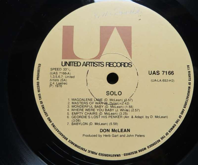 Don Mclean Solo Double Vintage Vinyl LP - VG