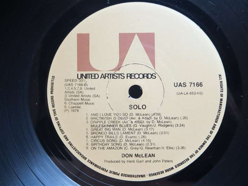 Don Mclean Solo Double Vintage Vinyl LP - VG