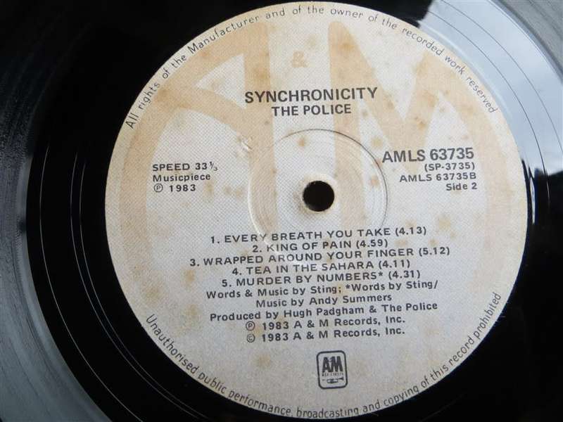 The Police - Synchronicity -  Vintage Vinyl LP - G/VG see pics