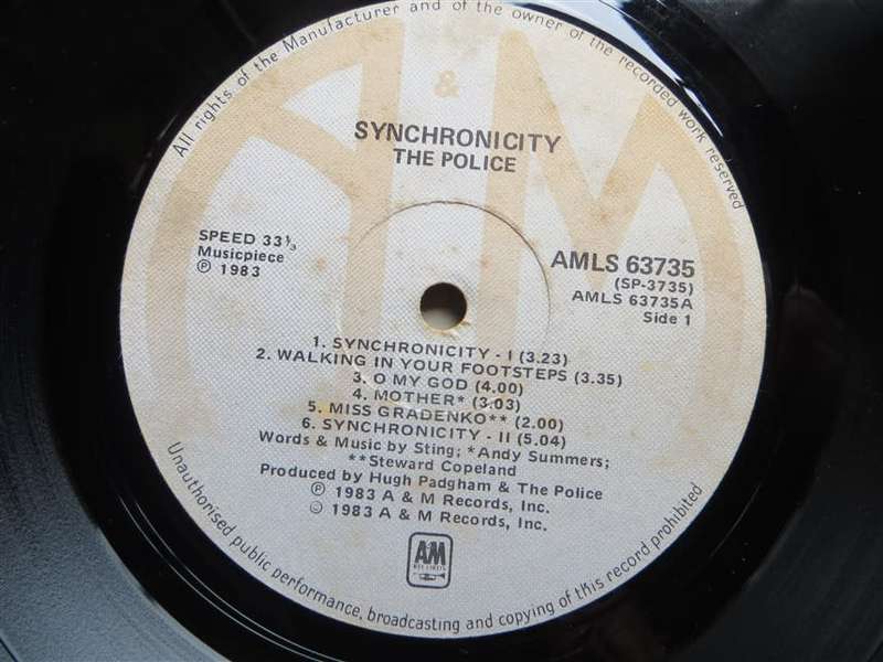 The Police - Synchronicity -  Vintage Vinyl LP - G/VG see pics