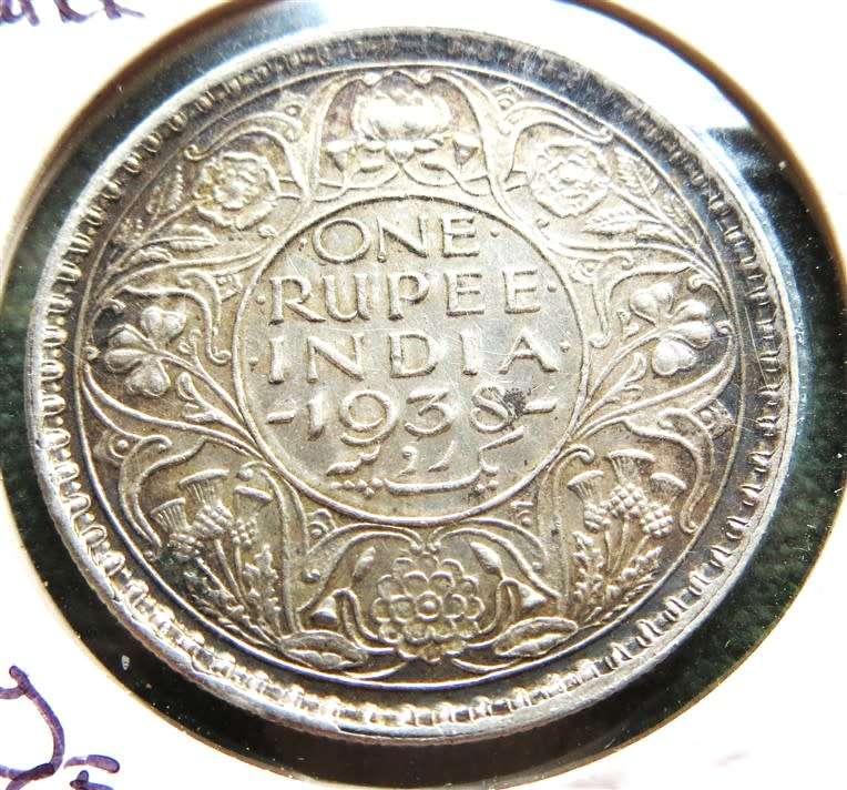 1938 British India Rare Silver Rupee coin - Rare & See Condition