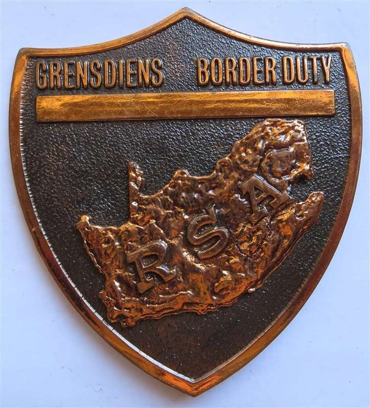 SADF R.S.A Army Border Duty Plaque - Bid per each - 3 x Available
