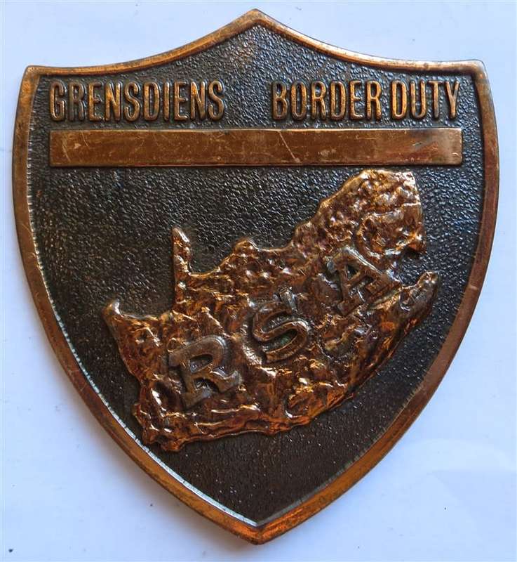 SADF R.S.A Army Border Duty Plaque - Bid per each - 3 x Available