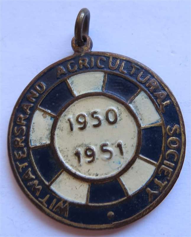 1950-51 Witwarersrand Agricultural Society Pendant Medallion
