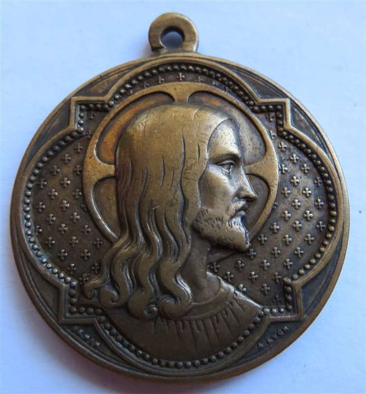 Religous Mary & Jesus Pendant Medallion 32mm