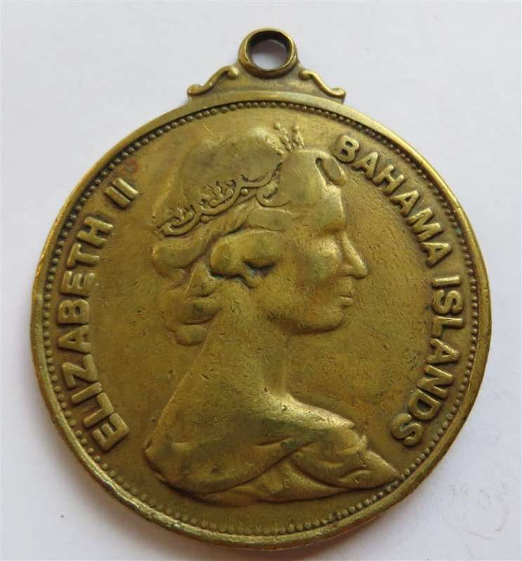 1971 One Dollar Bahama Islands Large Pendant Medallion