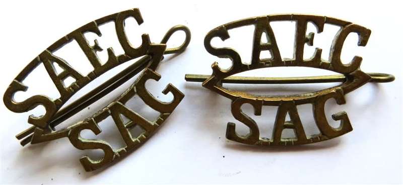 S.A.E.C Engineering Armt Shoulder Title Pair badges