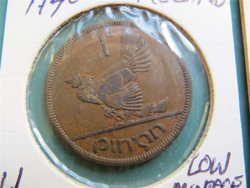 1940 & 1941 low mintage Irish Circulated Harp Penny - 1 Bid for Both