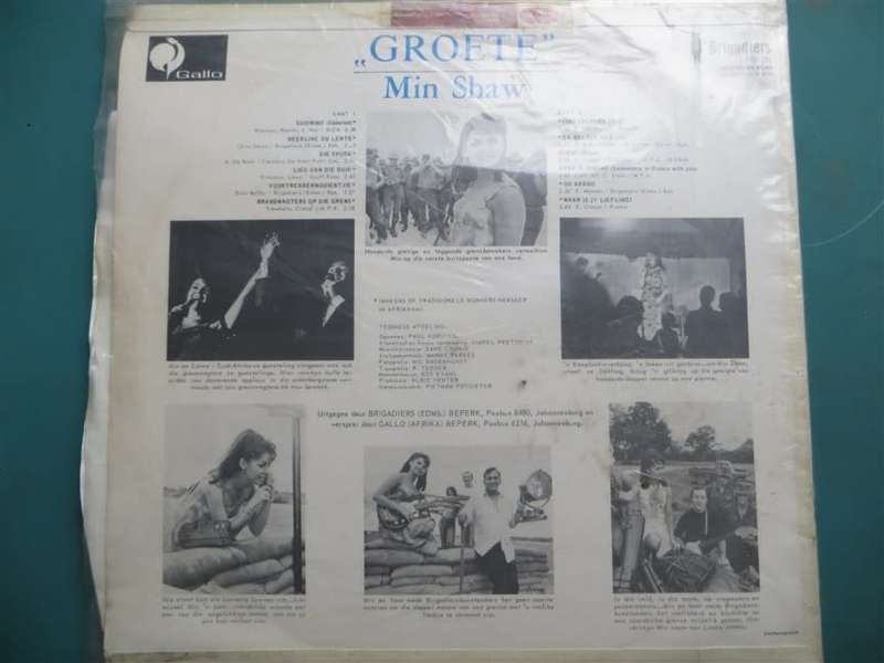 Vintage Vinyl LP - Min Shaw - Groete SA Army tribute - memrobilia /record poor condition